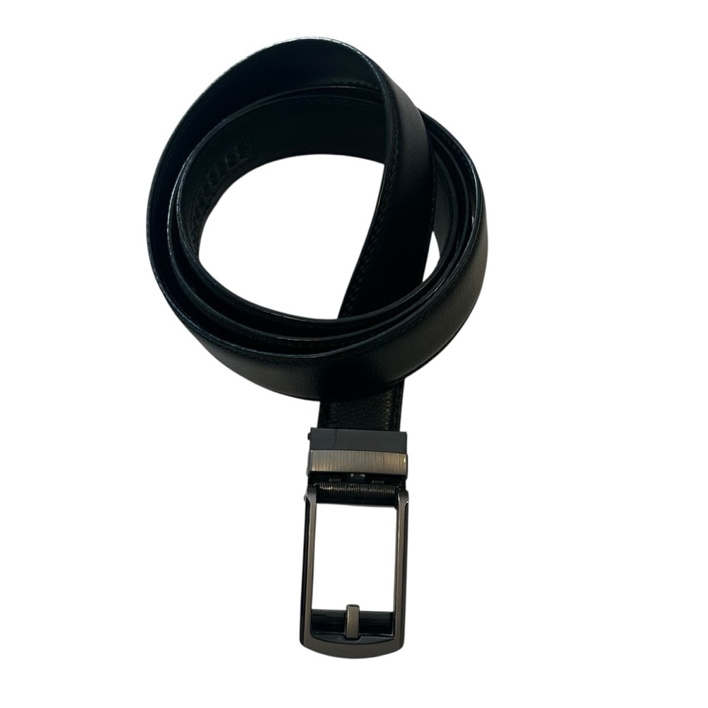 Comfort Click Lock Belt Men's 38-44" Black Leather Adjustable Buckle Casual